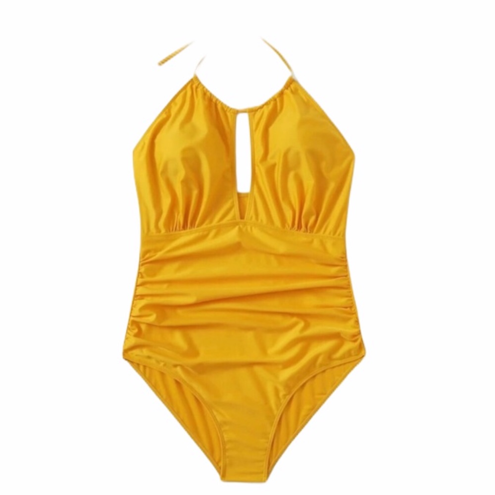 PLUS yellow halter one piece bathing suit - Picture 8 of 8